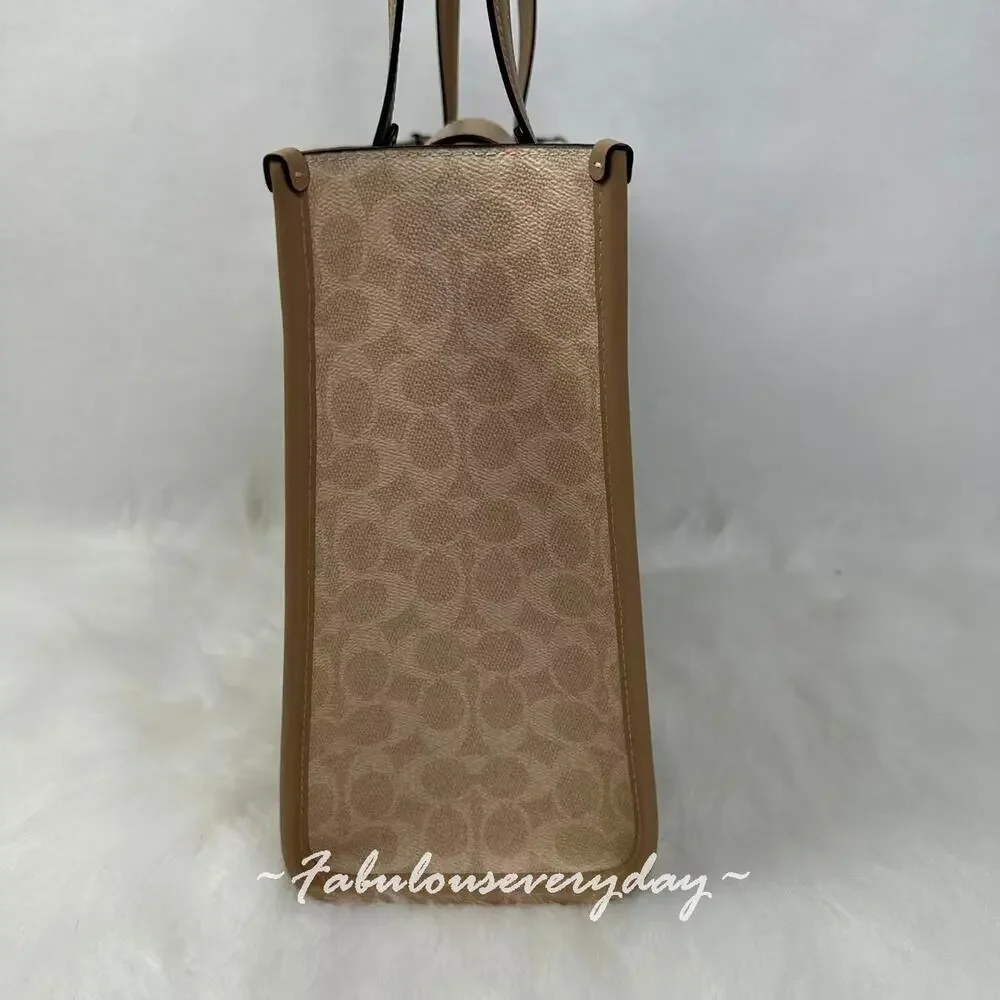 Coach Maggie Tote Bag In Colorblock In Canvas/Gold/Dark Natural Multi CAK59 NWT